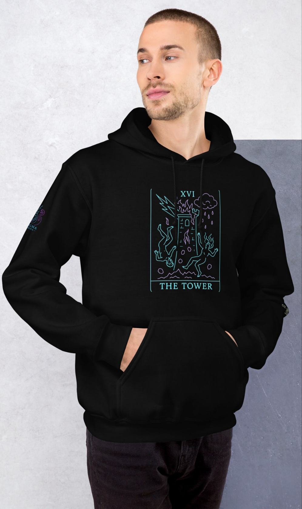 The Tower Arcana Neon Hoodie